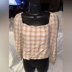 ABERCROMBIE & FITCH Ruched Puff Sleeve Top